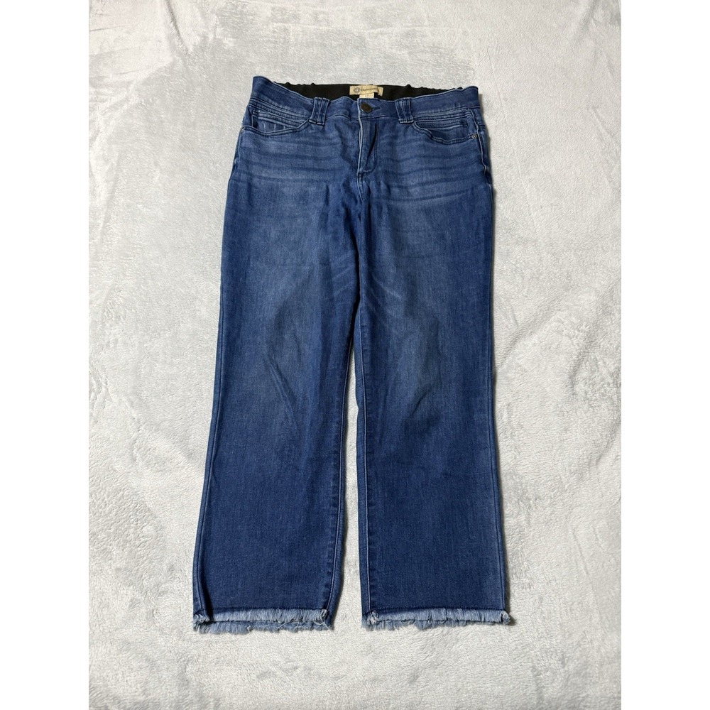 Democracy Jeans Womens 12 Blue‎ Booty Lift Crop Fray Denim Stretch 35x26